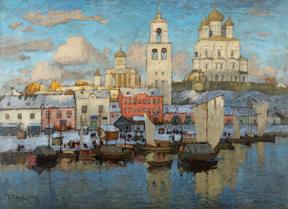 «Пристань в Пскове», Константин Горбатов, 1919