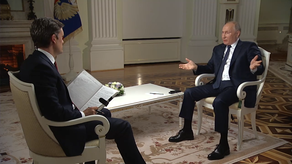 Стоп-кадр из интервью Владимира Путина NBC