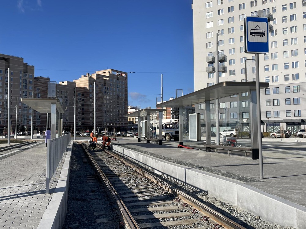 Новая трамвайная остановка в Солнечном. Фото: It's My City