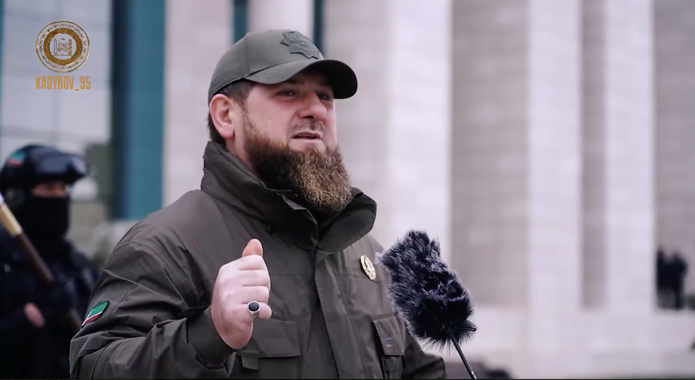 Стоп-кадр видео с заявлением Кадырова из телеграм-канала Kadyrov_95
