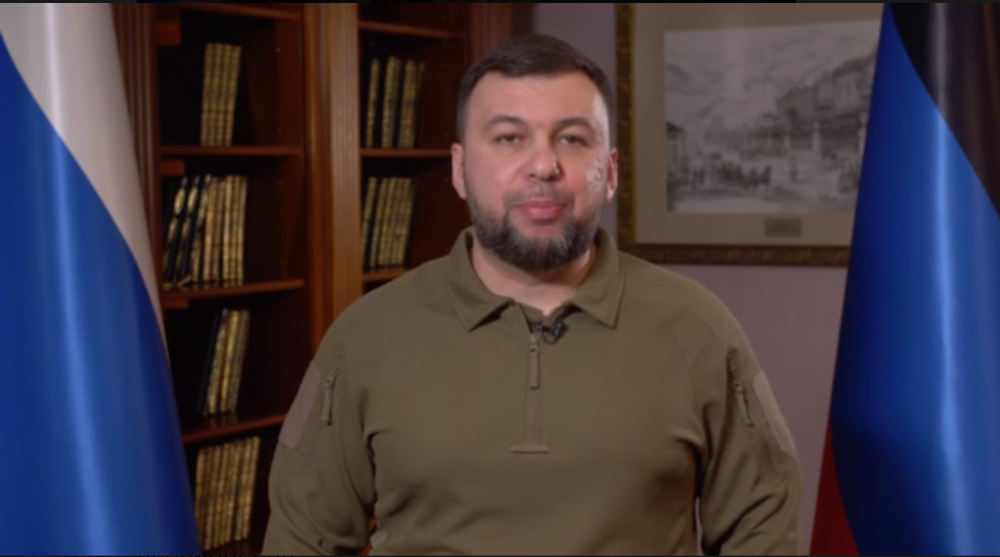 Глава ДНР Денис Пушилин. Стоп-кадр видеообращения