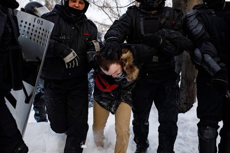 Задержание во время акции 23 января в Екатеринбурге. Фото: Марина Молдавская / It's My City