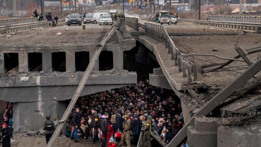 Ирпень (под Киевом) 6 марта 2022 год. Фото: Emilio Morenatti