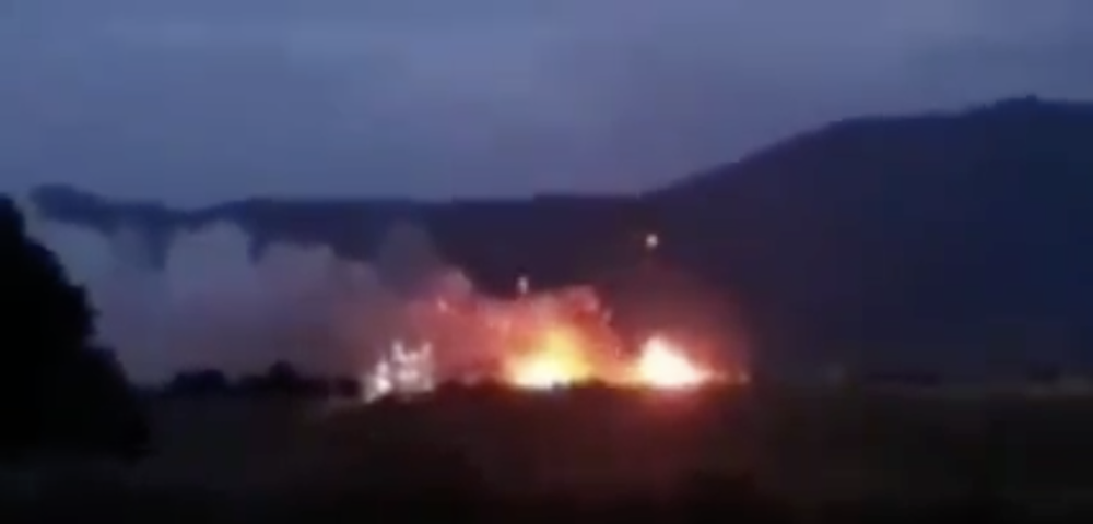 Скриншот: видео взрыва на полигоне