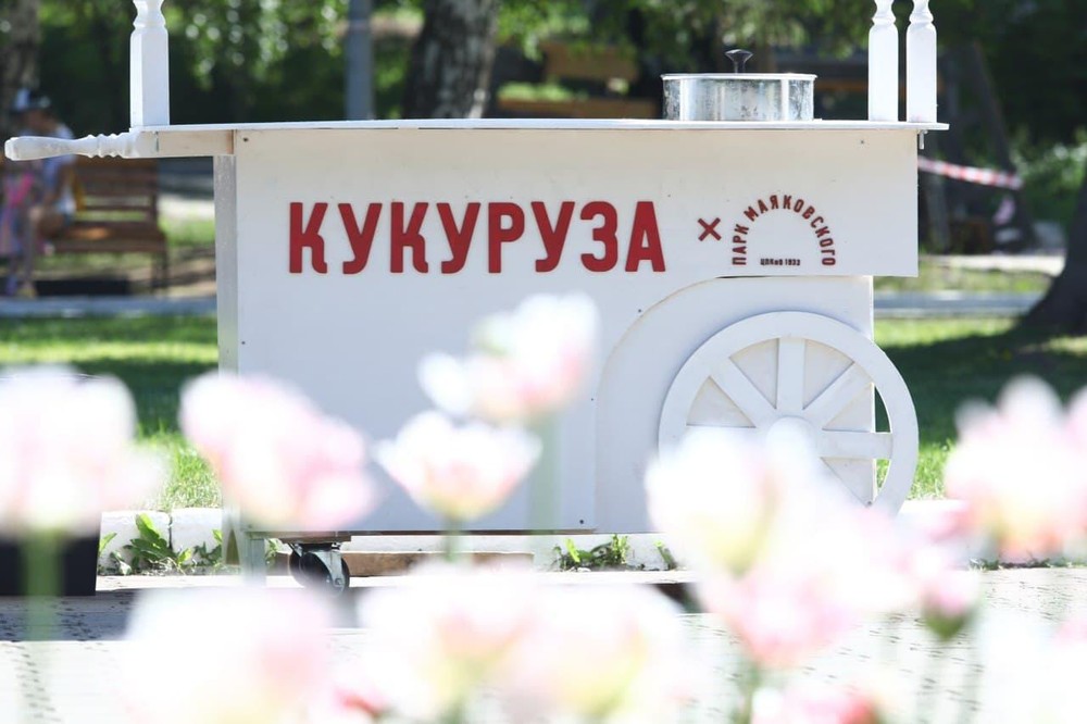Новый логотип парка на лотке с горячей кукурузой. Фото: Марина Молдавская / It's My City