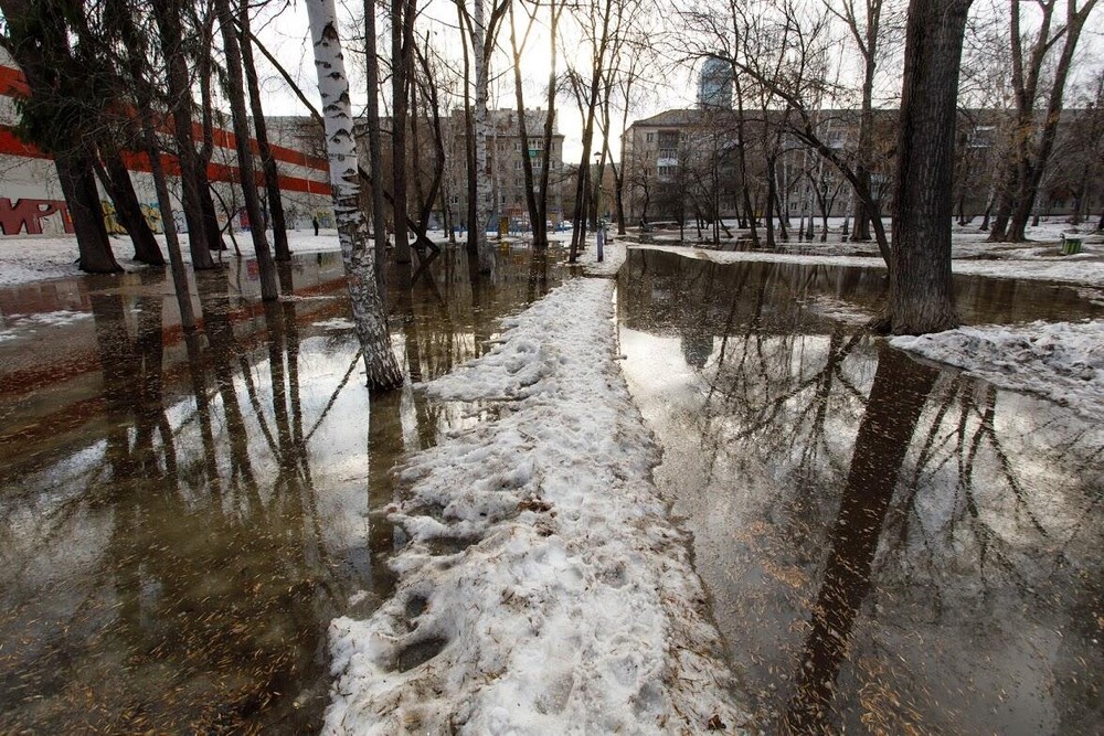 Парк Энгельса тоже стоит в воде. Фото: Марина Молдавская / It's My City