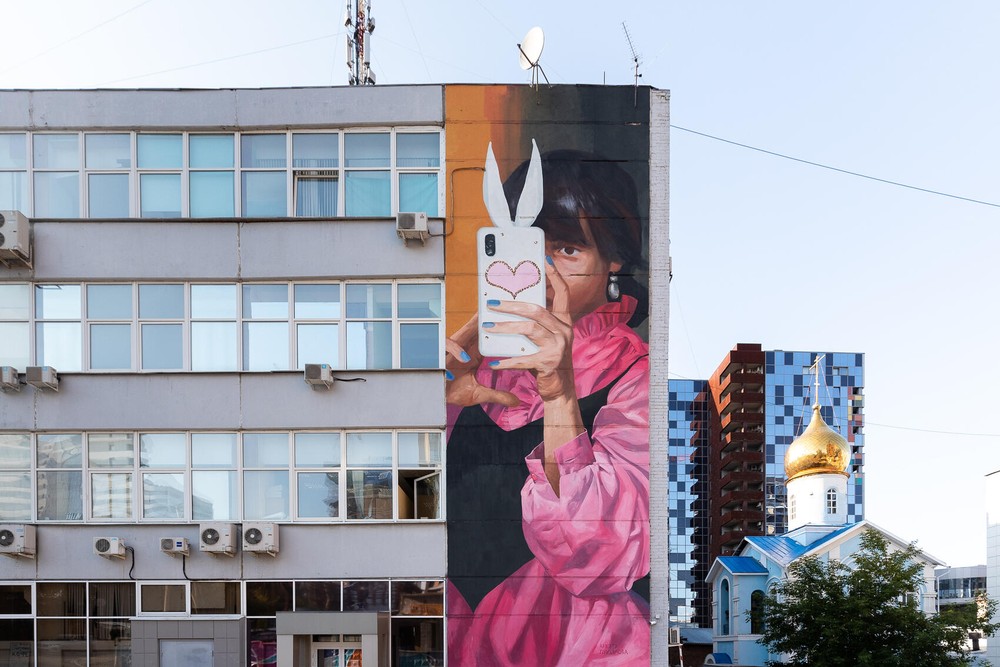 Работа на ул. Шейнкмана, 57. Фото: пресс-служба фестиваля «Стенограффия»