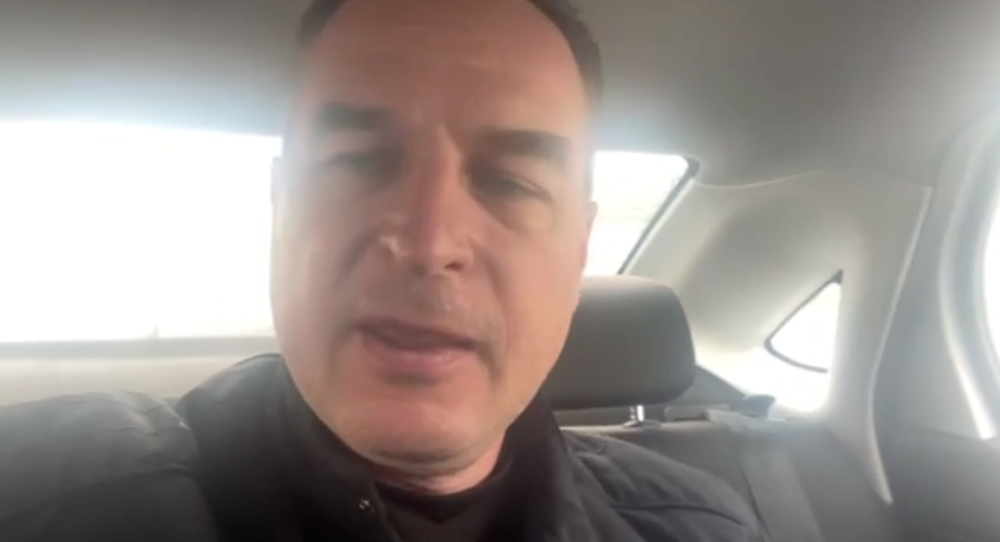 Максим Румянцев едет в спецприемник. Скриншот видео из телеграм-канала Freepressa