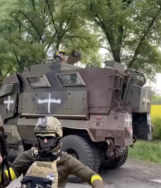 Скриншот видео из телеграм-канала Русского добровольческого корпуса