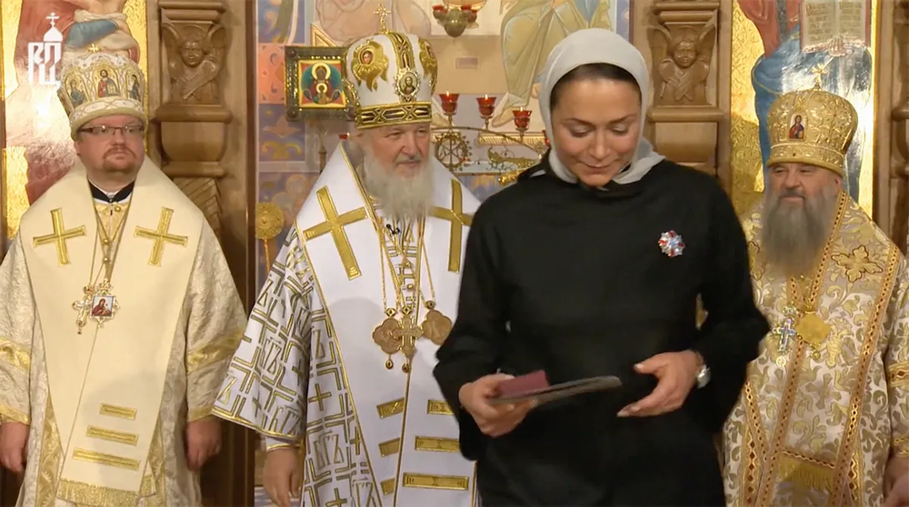 Светлана Полякова на открытии храма в Царском селе, 2014 год. Фото: russianchurch / YouTube